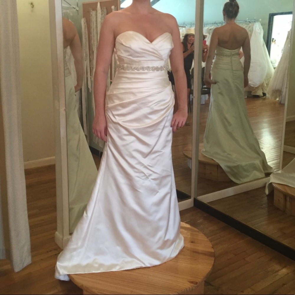 Paloma Blanca CA05313 silk wedding dress